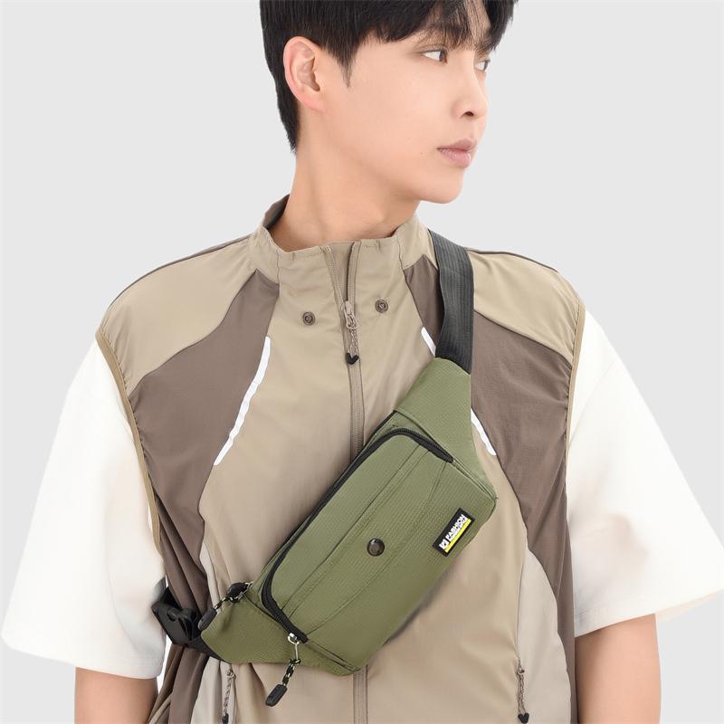 Men's Casual Sports Travel Waist Bag Lightweight Riding Chest Large Capacity Crossbody Bag  Phone Pocket