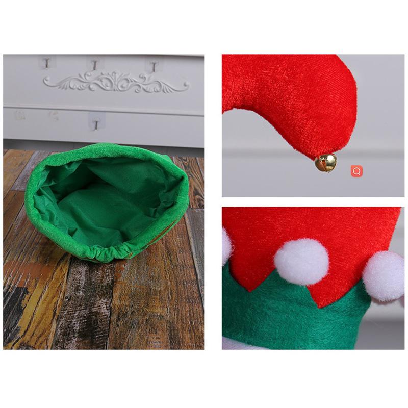 1PC Funny Hats Party Hats Christmas Hats Unisex Santa Pants Hat Vibrant Red Elf Santa Hat Costume Accessories Long Striped