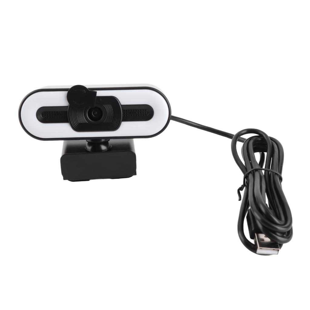 4K USB Plug and Play Webcam with Built in Microphone Lighting for Live Stream Video Call Video Conference Online