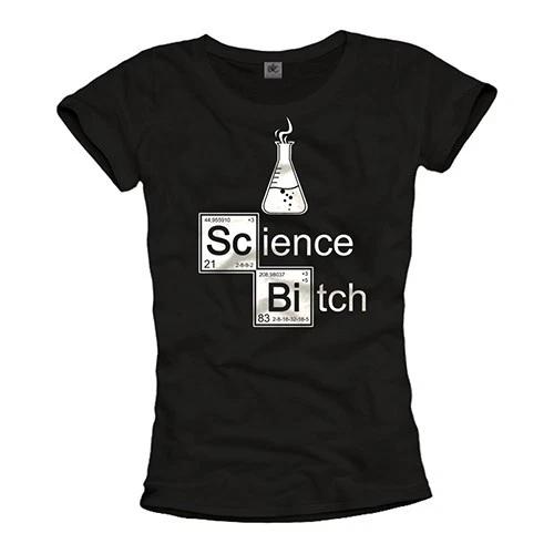 

Ladies T-Shirt Black SCIENCE BITCH Heisenberg Pinkman Plain Graduation Women Top Girls- L