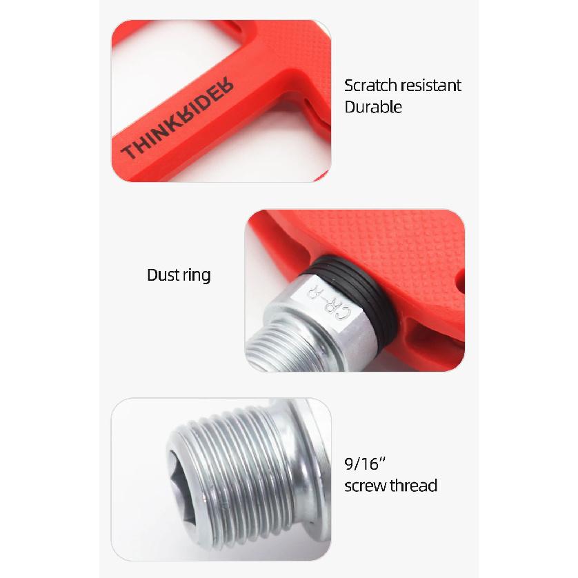 ThinkRider Flat Bike Pedals MTB Road 3 Sealed Bearings Bicycle Pedals Mountain Pedals Wide Platform Bicicleta Accessories