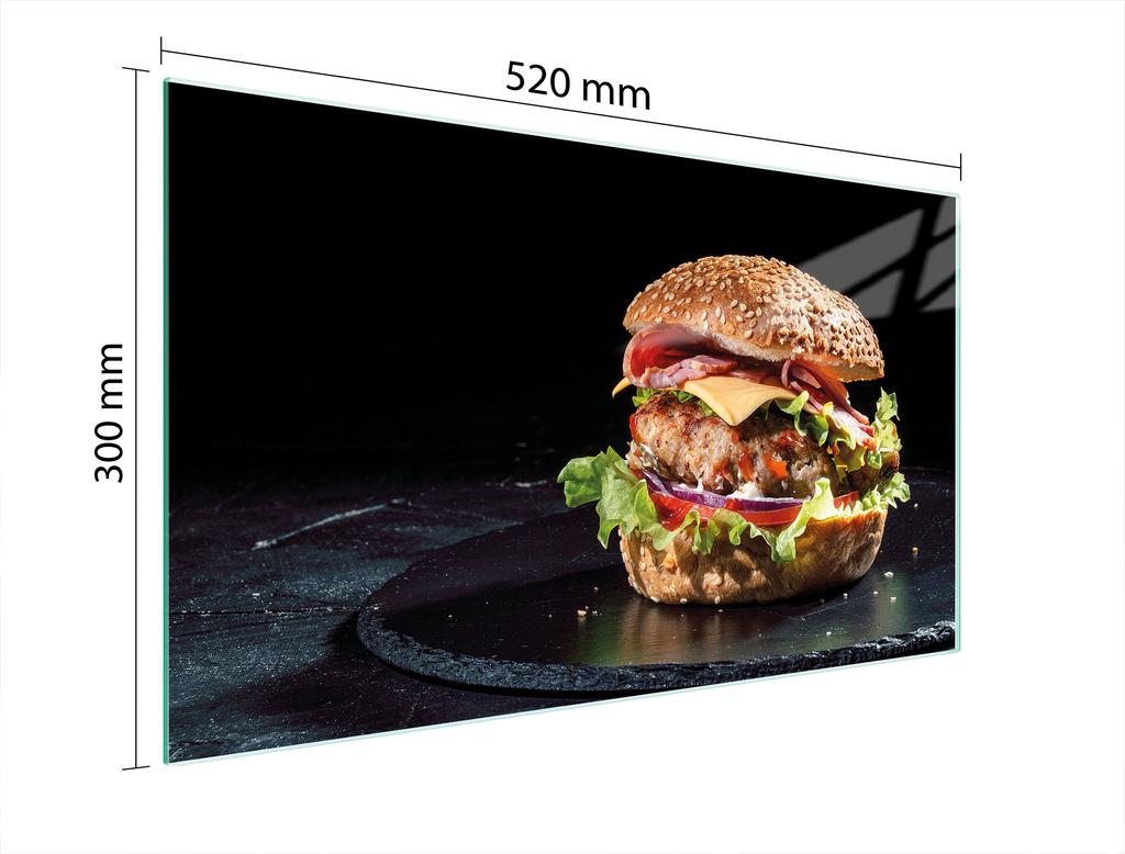 SZKLANA DESKA DO KROJENIA 52x30 HAMBURGER