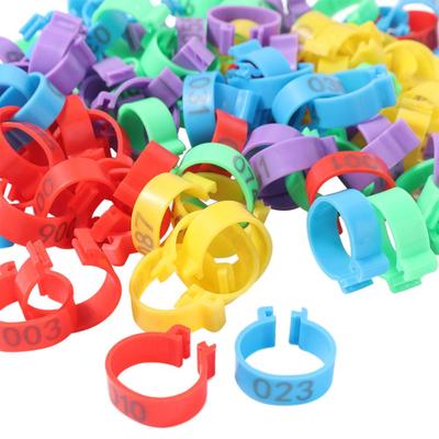 100pcs Portable Poultry Leg Tags Mixed Colour 16/20mm Band Foot Ring Plastic Bird Identification Chicken Leg Bands Rings