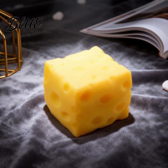 Cheese Squeeze Toy Large Stress Relief Block Fidget Relaxation Anxiety Focus Aid Ball Simulated Cube Sensory Soft Reliever