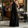 Women's Summer 2 Piece Outfits Backless Halter Sleeveless Top And Wide Leg Pants Sets Casual Vacation Matching Lounge Set