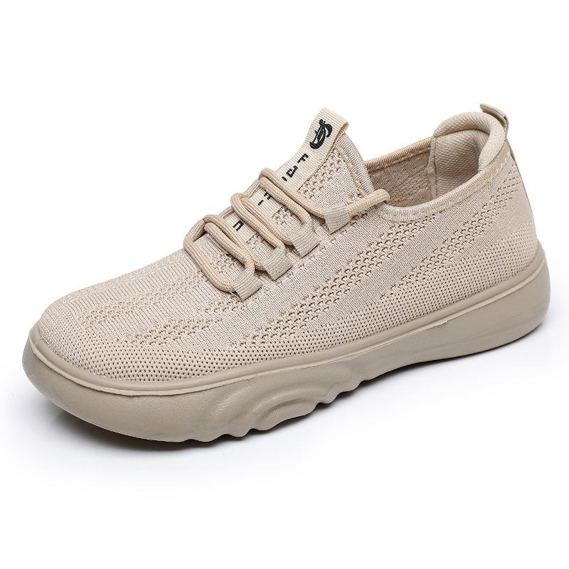 ****** and Autumn new old ******* cloth shoes women's casual s**t-soled mother shoes knitted breathable single shoes comfortable and wide feet