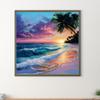 30x30cm Beach 5D DIY Full Drill Round Diamond Painting Kit for Home Wall Decor
