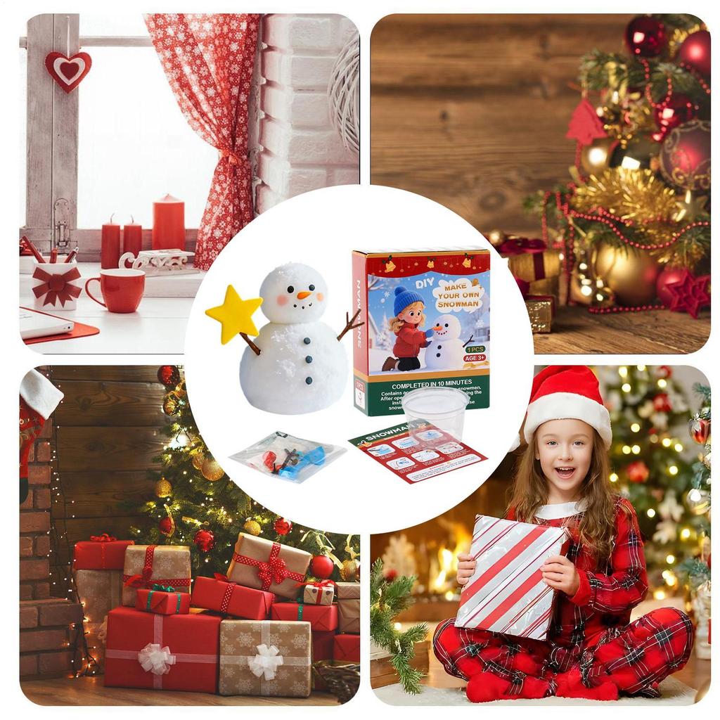 Build Your Own Snowman Kit DIY Snowman Craft Set Christmas Decorations with Accessories Winter Holiday Activity for Kids Teens