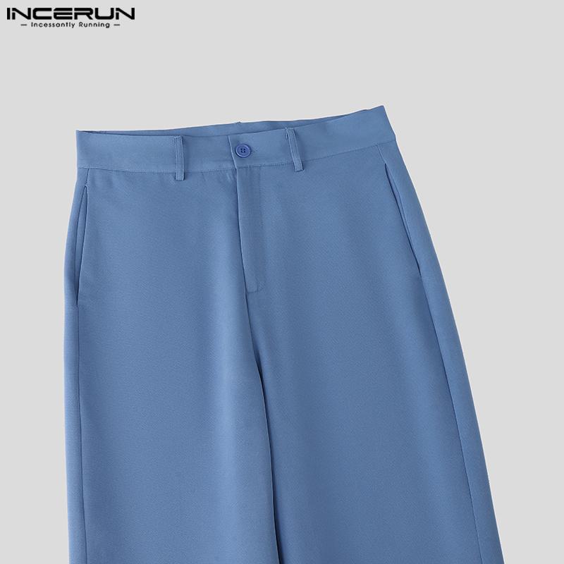 INCERUN Two Pieces Outfits Men Long Sleeve Layers Thin Blazer Long Straight Pants Party Sets