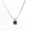 2025 High-End Minimalist Black Square Necklace with Hip Hop Design