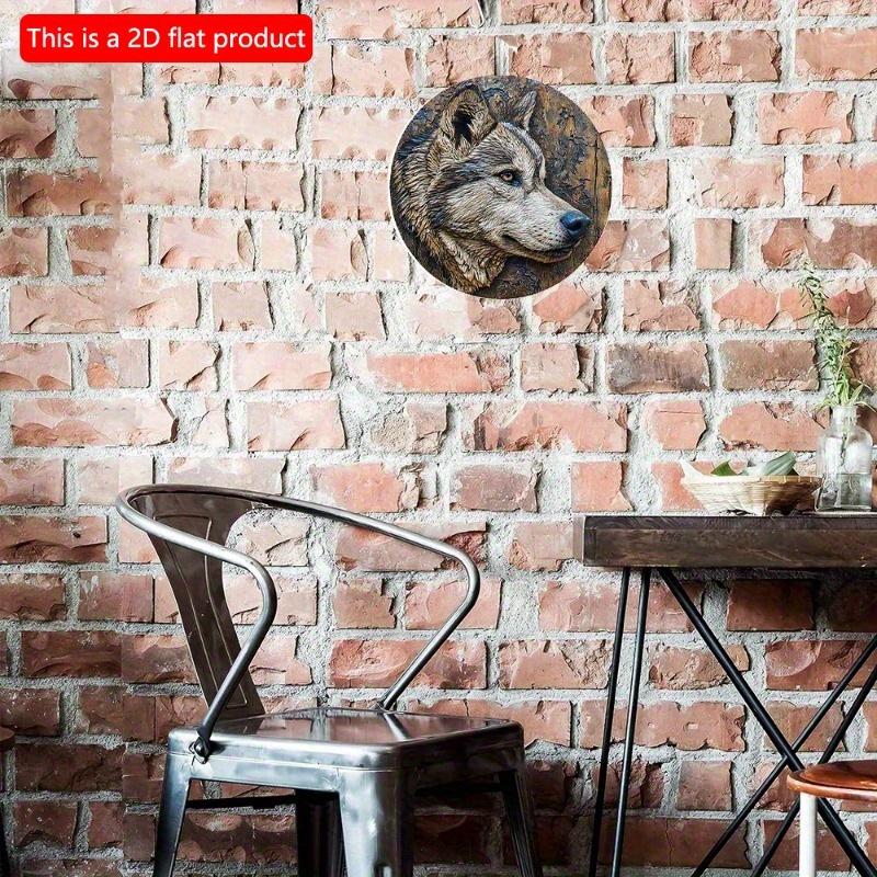 2D Flat 20*20cm1pc Alaskan Dog Theme Wooden Hanging Ornament, Ideal Art Decorative Plate Gift for Alaskan Dog Lover, Application To Window&corridor