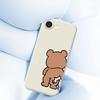 For iPhone 16e Case Pinch Bear Butt Pattern Printing Straight Edge TPU Phone Back Cover