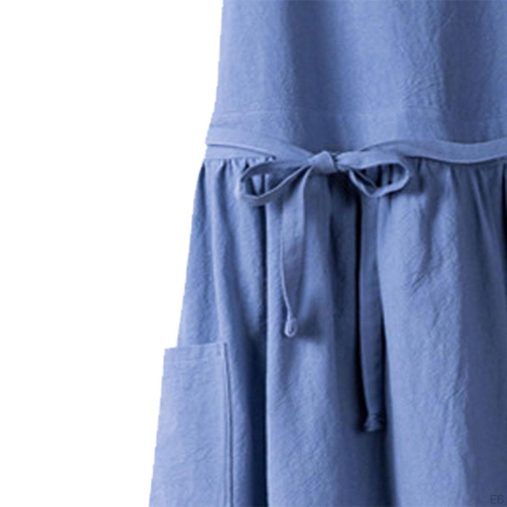 Chef Apron Cotton Kitchen Crew Neck Gardening with Pockets for Home Garden