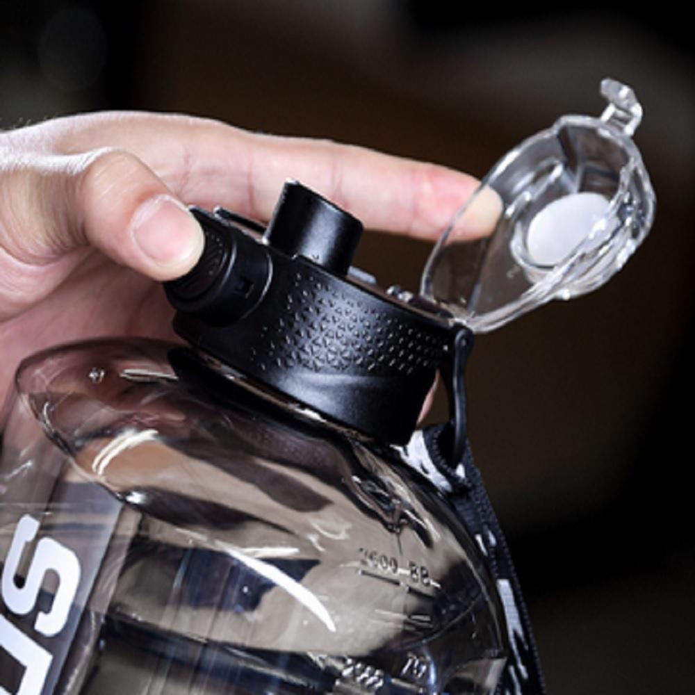 1.7L Gym Water Bottle Large Sports Training Camping Drink Kettle Removable Straw