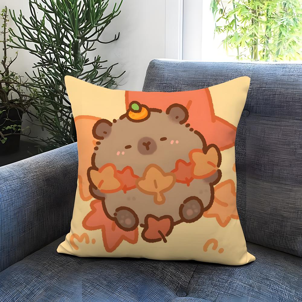 classic animal Capybara Cushion Cover Comfortable Reversible Pillow Cover Ideal for Car Sofa Bedroom Beyond