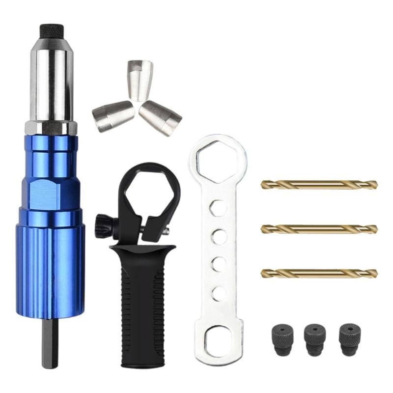 Compact Electric Rivet Guns Adapter For Drill With Lightweight Alloy Design And Hex Shank For Metalworking