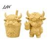Miniature Display Cabinet Decor 2Pcs Cute Highland Cow Figurine, 3D Printed Bubble Tea Statues, Cartoon Animal Sculpture Summer Farmhouse Style