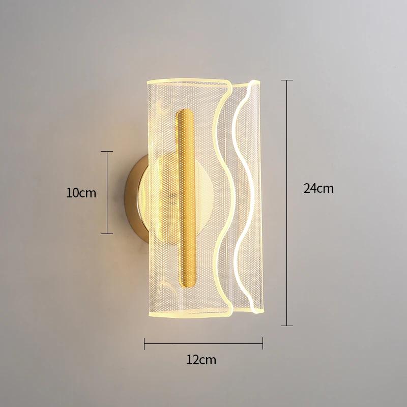 

LED Wall Lamp Elegant Nordic Lustre Wall Light LED Indoor Sconce Lamp Bedroom Bedside TV Sofa Background Home Decoration Fixture White Light