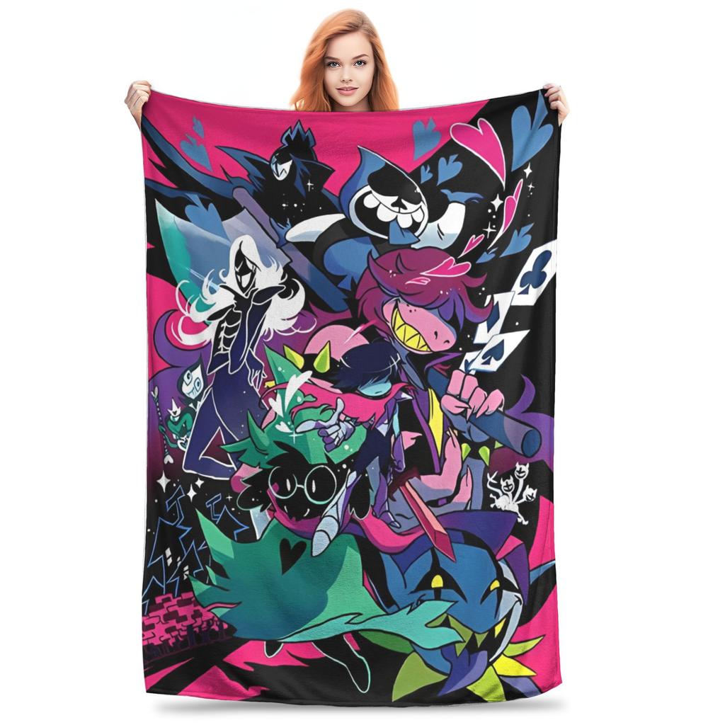 Deltarune deka fleecová letní klimatizace videohra multifunkční ultra-měkké přehozy na postel pohovku kus koberce