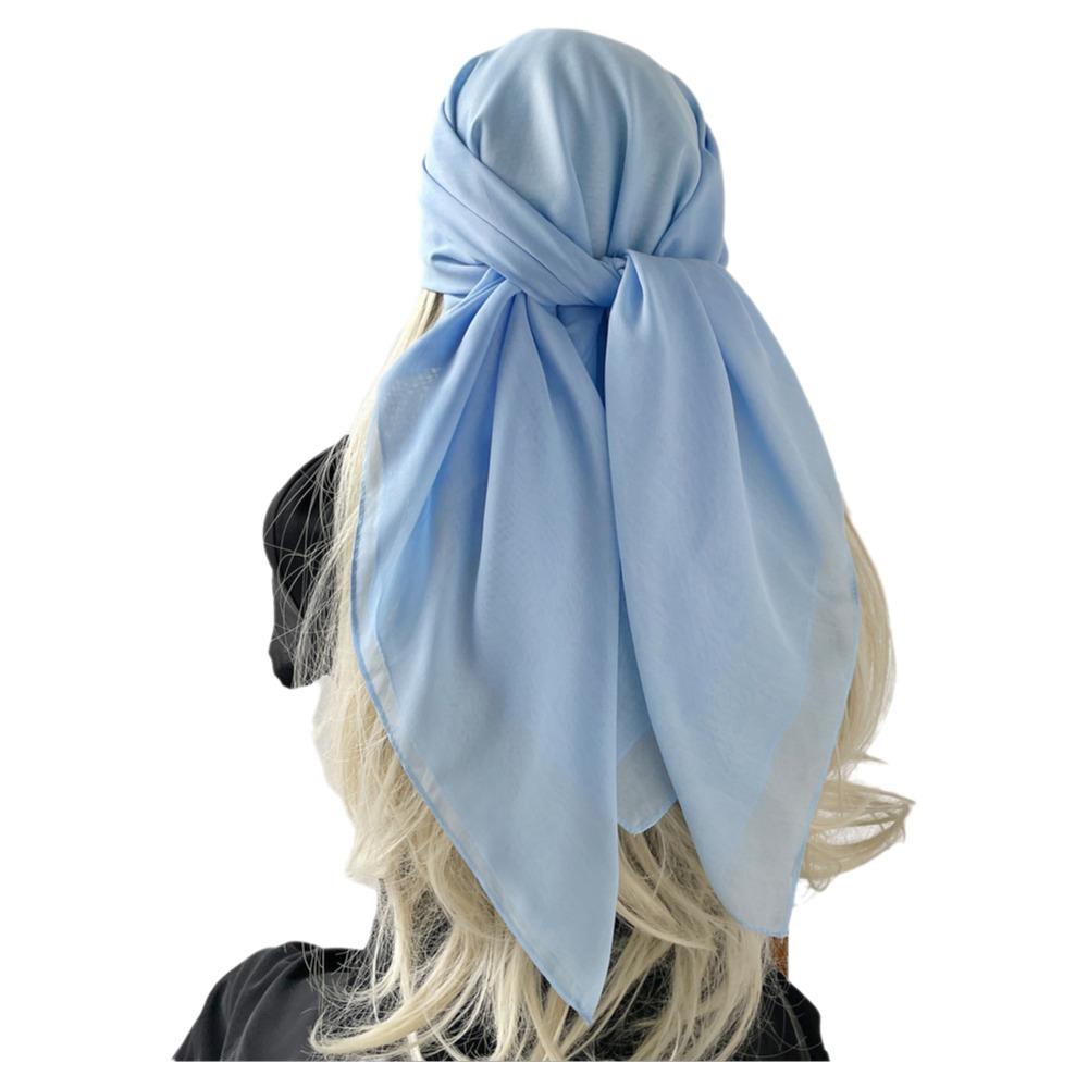 Solid Color Silk Scarves Thin Soft Fabric Bandana Scarf Elegant Square Scarves Head Covering