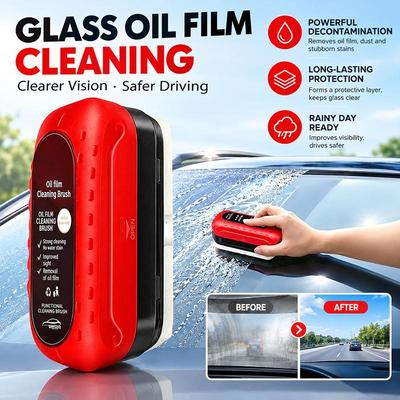 Car Glass Oil Film Cleaning Brush Washable Reusable for Car Home Window Glass Regular Cleaning Supplies