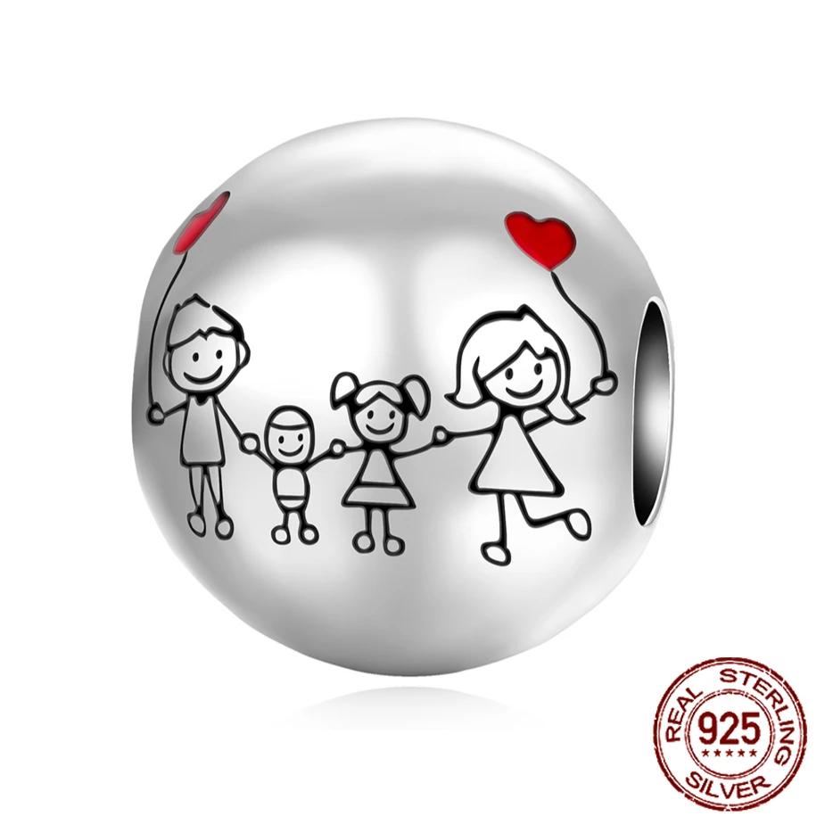 925 Silver Family Grandma Love You Mother Beads Pandent Charm Fit 4MM Hole Diameter Bracelet DIY Bead Ms Jewelry Gift