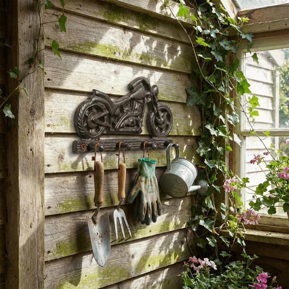 With 4 Hooks Wall Mount Key Holder Retro Tool Storage Rack Multifunctional Coat Hooks  Living Room