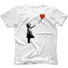 Banksy med ballong Nyhet Kortärmad Herr T-shirts 100% Bomull Rolig Urban Graffiti Konst Banksey T-shirt Bomull