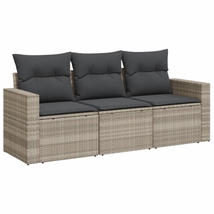 VidaXL Garden Lounge Set with Cushions 3 Pcs, Sofas with Adjustable Feet, Outdoor Furniture Set Patio Terrace, 3218652