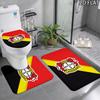 Bayer 04 Leverkusen Pattern 3Pcs Bathroom Rug Set, Non Slip Absorbent Bath Mat, Contour Mat & Toilet Lid Cover, Bathroom Decor