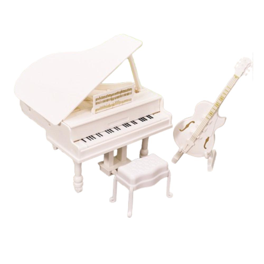 

1/12 Scale Dollhouse Simulation Model Miniature Size Decorative Props Grand Piano Furniture Accessories Simulation белый