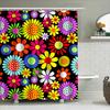 Cortina de Ducha Floral Brillante Decoración de Baño Moderna Para Hogar Cocina Baños Tela de Flores Colorida Colgante de Pared Impermeable Cort