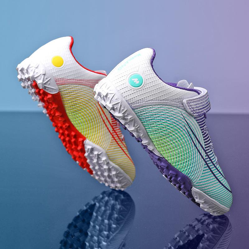 

Новые детские футбольные бутсы с шипами, детские сетчатые кроссовки, для девочек и мальчиков, для учеников начальной школы, тренировочная обувь на липучках 37 yards