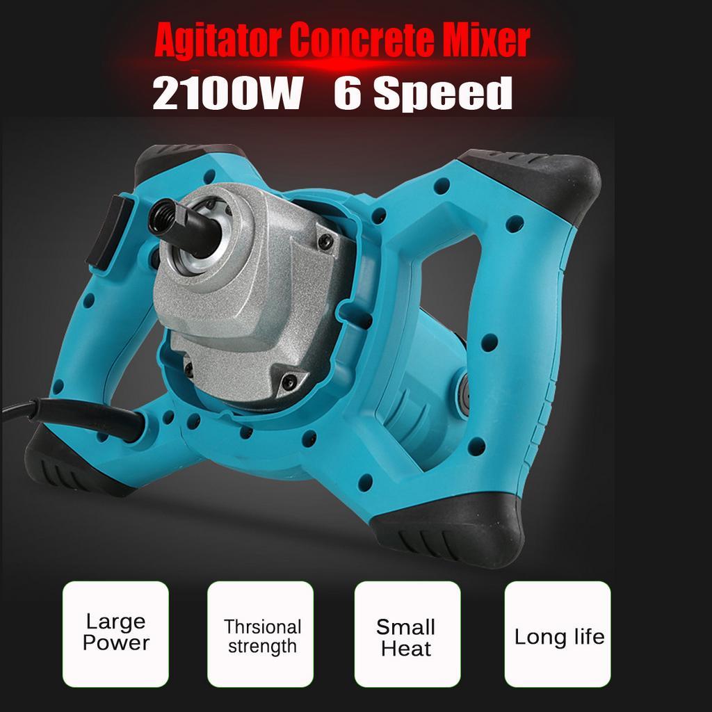 Mixer de grad industrial 220V 2100W 6 trepte de viteză cu control electric portabil pentru vopsea, ciment, gips, mortar, pulbere de acoperire