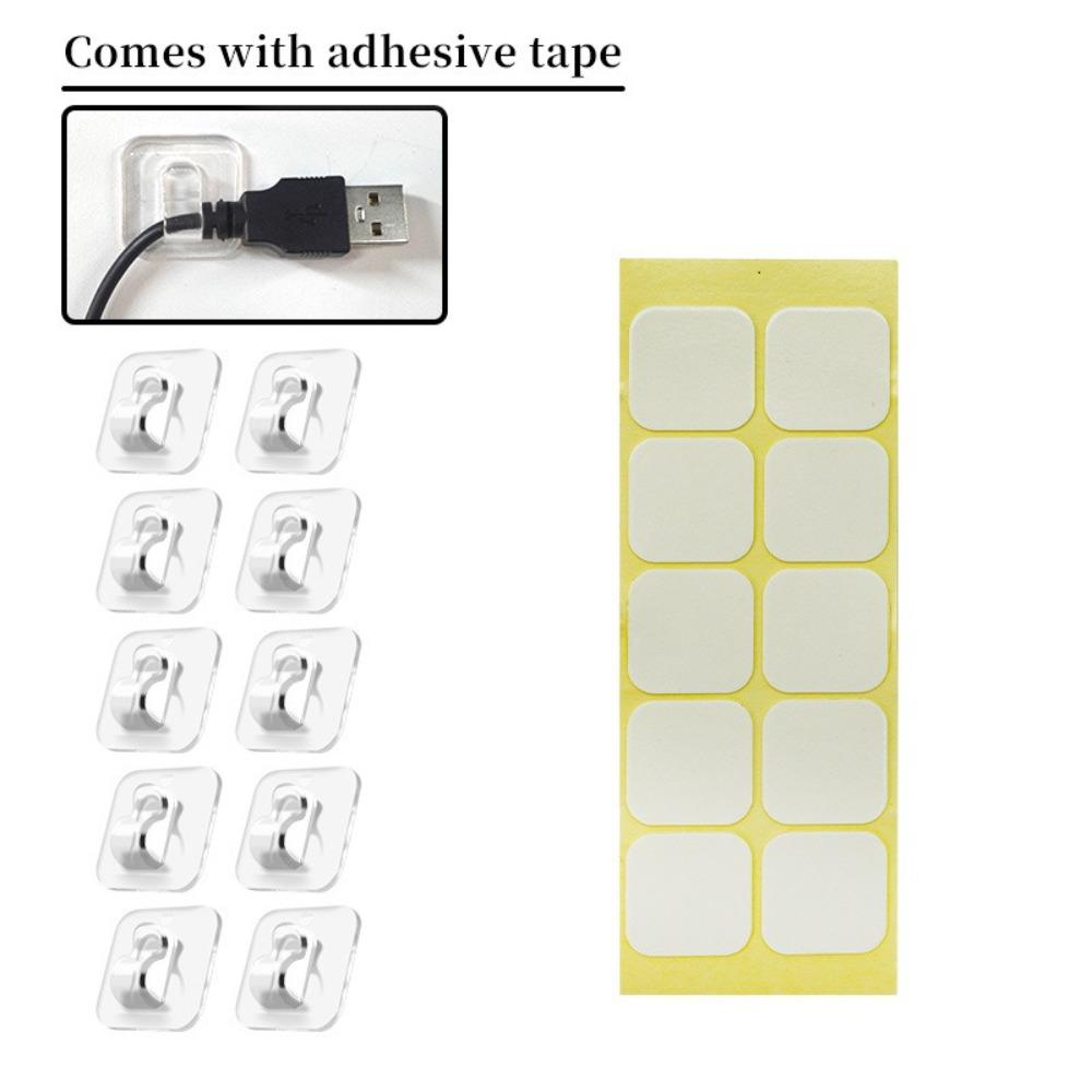 

Renters Transparent Cable Management Clips Strong Mini Self Adhesive Hooks Clear Lighting Hooks Bathroom