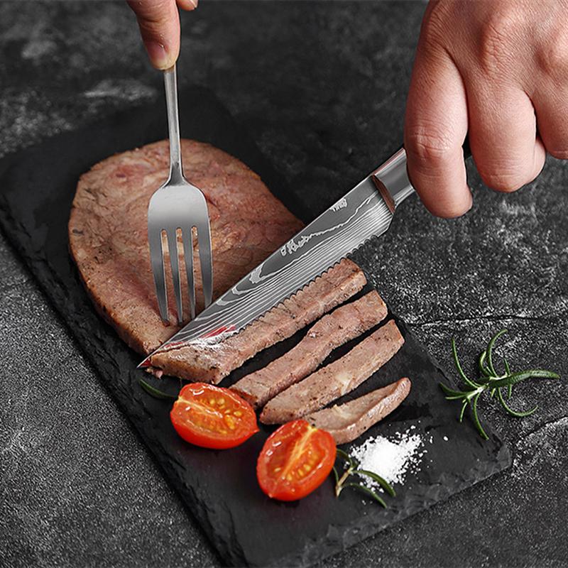 Steak Knife Stainless Steel Serrated Meat Cleaver Multifunctional Restaurant Chef's Knife