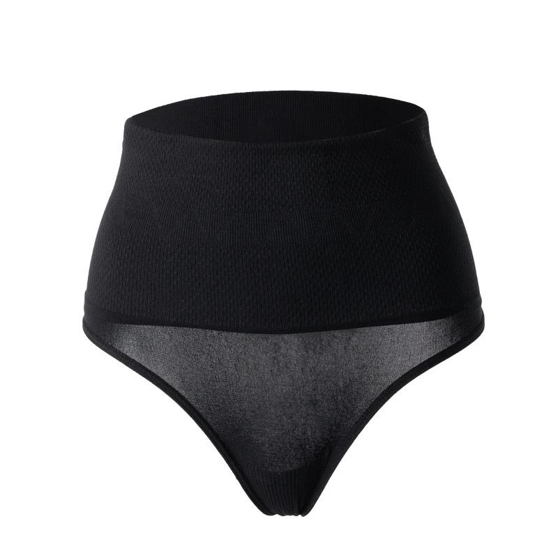 High Waist Wave Texture Seamless Knit Tummy Control Hip Lifting Slim Women Shape Briefs S