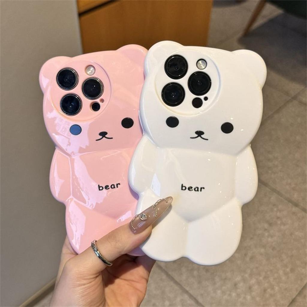 Cartoon Bear Shell Airbag Anti-fall Fashion Cute Skin Feel Small Fresh Ins Style Protective Cover Trendy Girls Mobile Phone Case