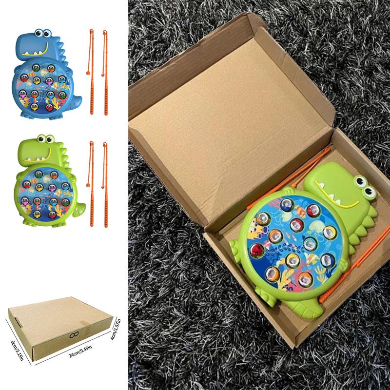Dinosaur Simple Magnetic Fishing Toys Play Rod Game Toys For Children Baby Montessori With Rod Kids Educational No Rotating Gift