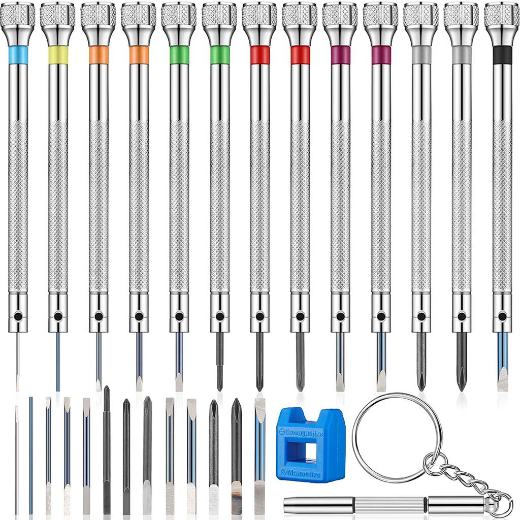 Precision Screwdriver Set 0.6-2.0mm High Hardness Steel Micro Cross Screwdriver Kit For Home Watch Eyeglasses Jewelry Repair Too