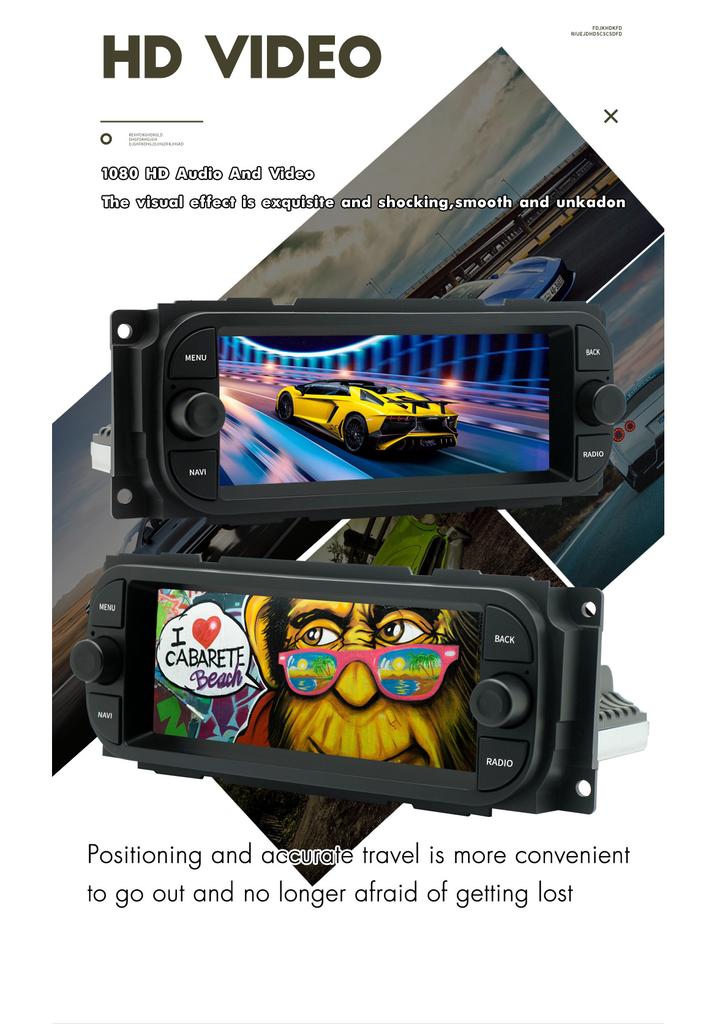 6.8'' Car Stereo Radio Head Unit For Jeep Chrysler Dodge Grand Voyager Caravan
