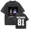 Heated Rivalry Ilya Rozanov 81 T Shirts Boston Hockey Vintage Washed Harajuku Oversized Tshirt Man Women 100 Cotton Tops Tees