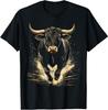 Bull Animal Motif Art Bull T-Shirt