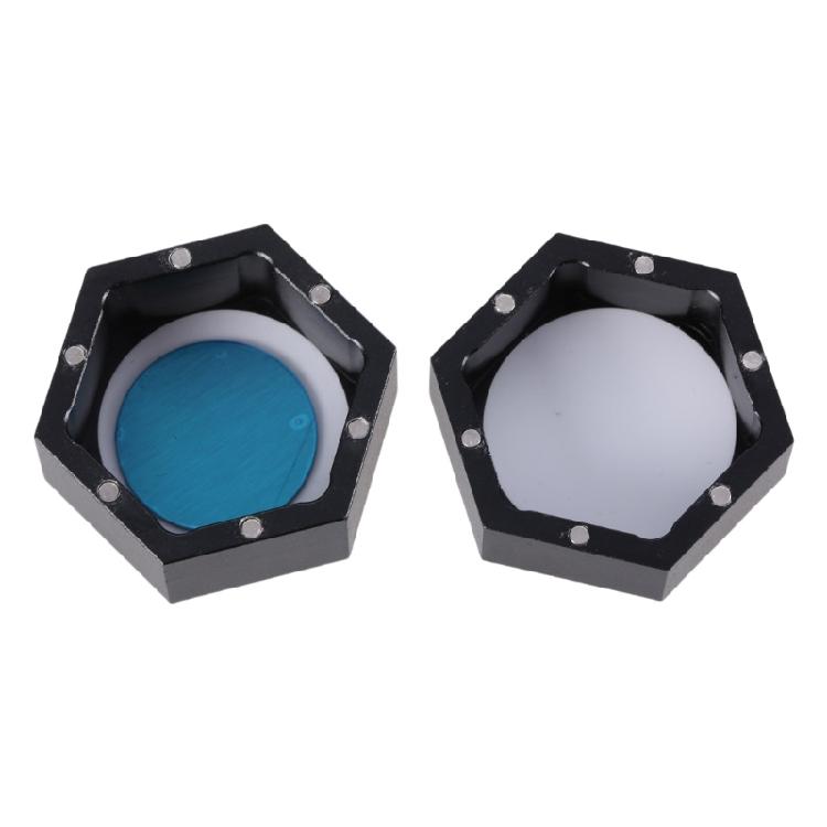 Hexagon Billiard Snooker Pool Cue Chalk Holder With Belt Clip Portable Leather Magnetic Pocket Billiard Chalk Holder