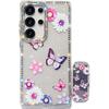 Butterfly Diamond Imd Hard Shell Suitable for Samsung S25 UltraS24FE Mirror Bracket Mobile Phone Case A56A17 Japanese and Korean