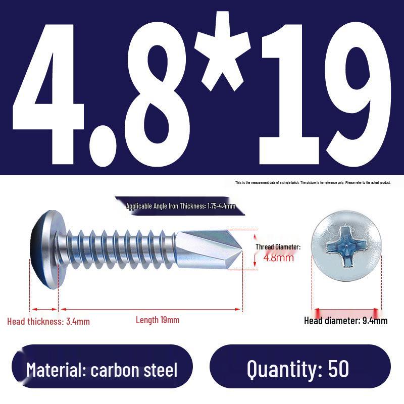 Stainless Steel 304 Phillips Round Head Self-Drilling & Tapping Screws, M3.9/M4.8/M5.5 Swallowtail Bolts