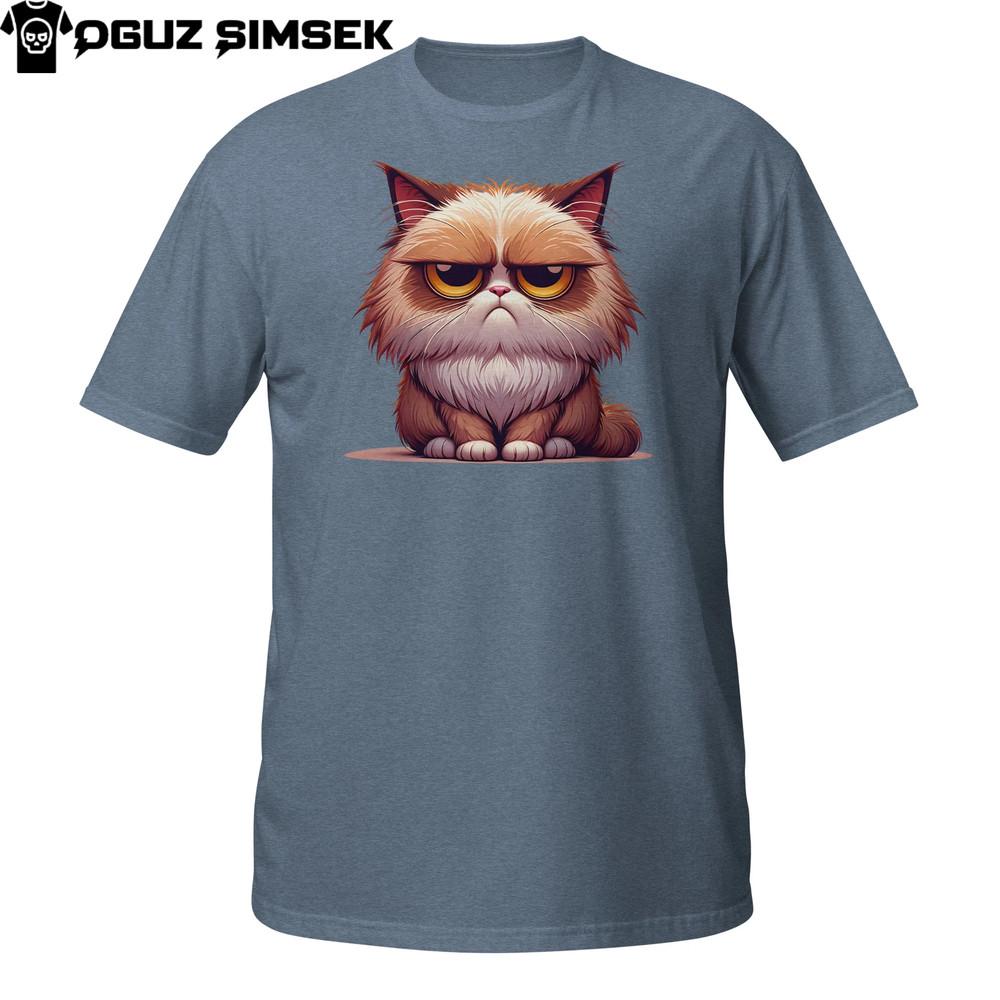 

Sad Grumpy Cat Shirt – Cute Moody Kitten with Big Eyes Cartoon Tee Unisex L