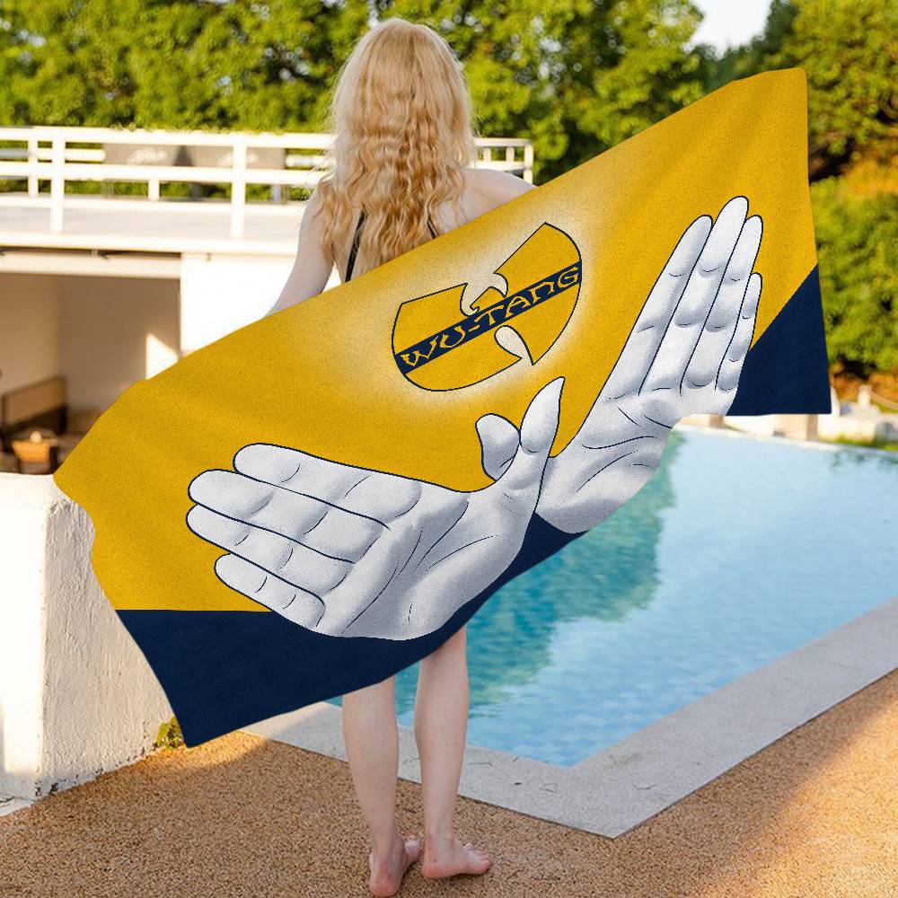 Hip Hop Group Wu TangS Bath Towel Microfiber Soft Water Absorbing Breathable For Girl Kids Decorative Cartoon Beach Towel