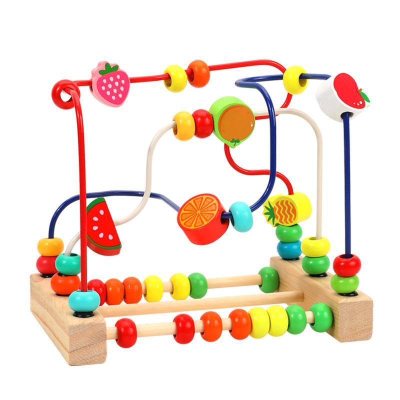 Children'S Bead Puzzle Infants Over 6 Months Montessori Intellectual Development Beaded Small Toys Treasure Box Building Block