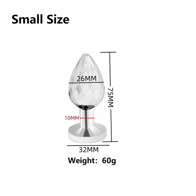 Facettenreiches Analkugeln-Buttplug-Set aus Metall, funkelnd, klein, groß, Analplug, Schmuck, Dildo, funkelnd, Ass Plug, Sexspielzeug, Mann, Frau